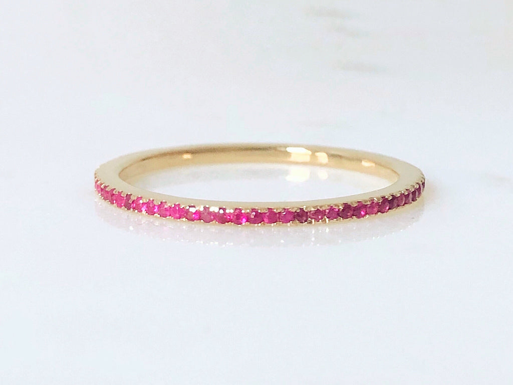 Belda Ring - Pavé Ruby Eternity Band